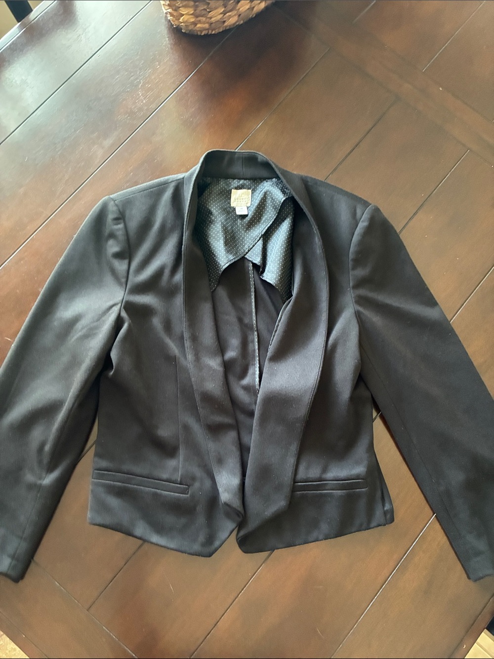 LC Lauren Conrad Black Draped Open-Front Blazer